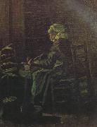 Peasant Woman at the Spinning Wheel (nn04), Vincent Van Gogh